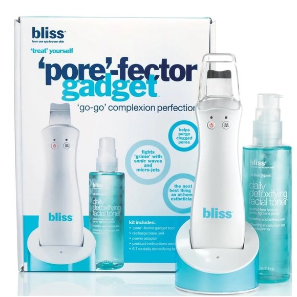 BLISS 2pc SET "PORE"-FECTOR SONIC FACE SKIN CLEANSING TOOL & TONER**NEW IN BOX! - Picture 3 of 9